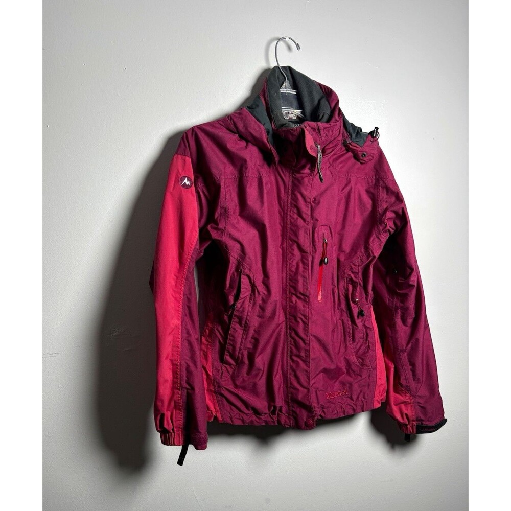 Marmot Women’s Hooded Full Zip Nylon Jacket Purple Pink Size L Regular
